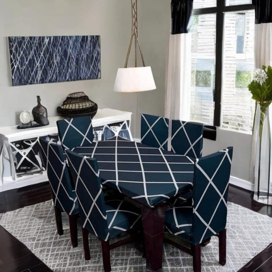 Cross Blue - Luxury Quality Strechable Chair Table Covers