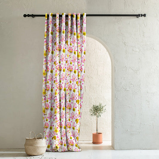 Elegant Floral Print Room Darkening Curtains- Set Of 1pc - DS06A