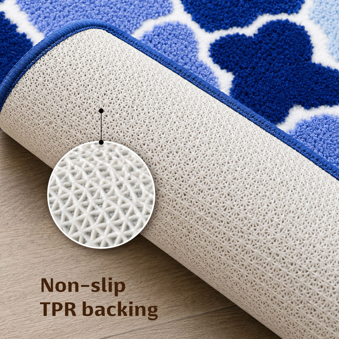 Ellipse Blue Bathroom Mat