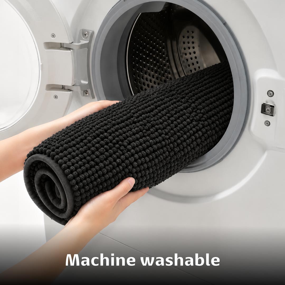 Shaggy Grey Bathroom Mat