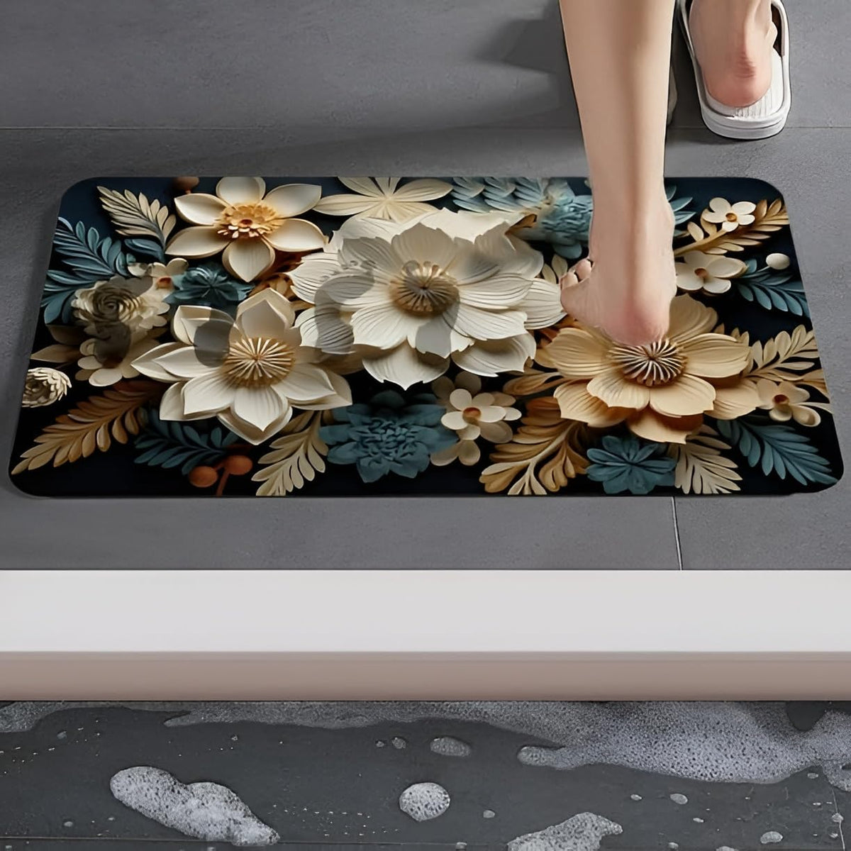 7 d BATH MATH FLOWER DESIGN1 SUPER FURNISHING