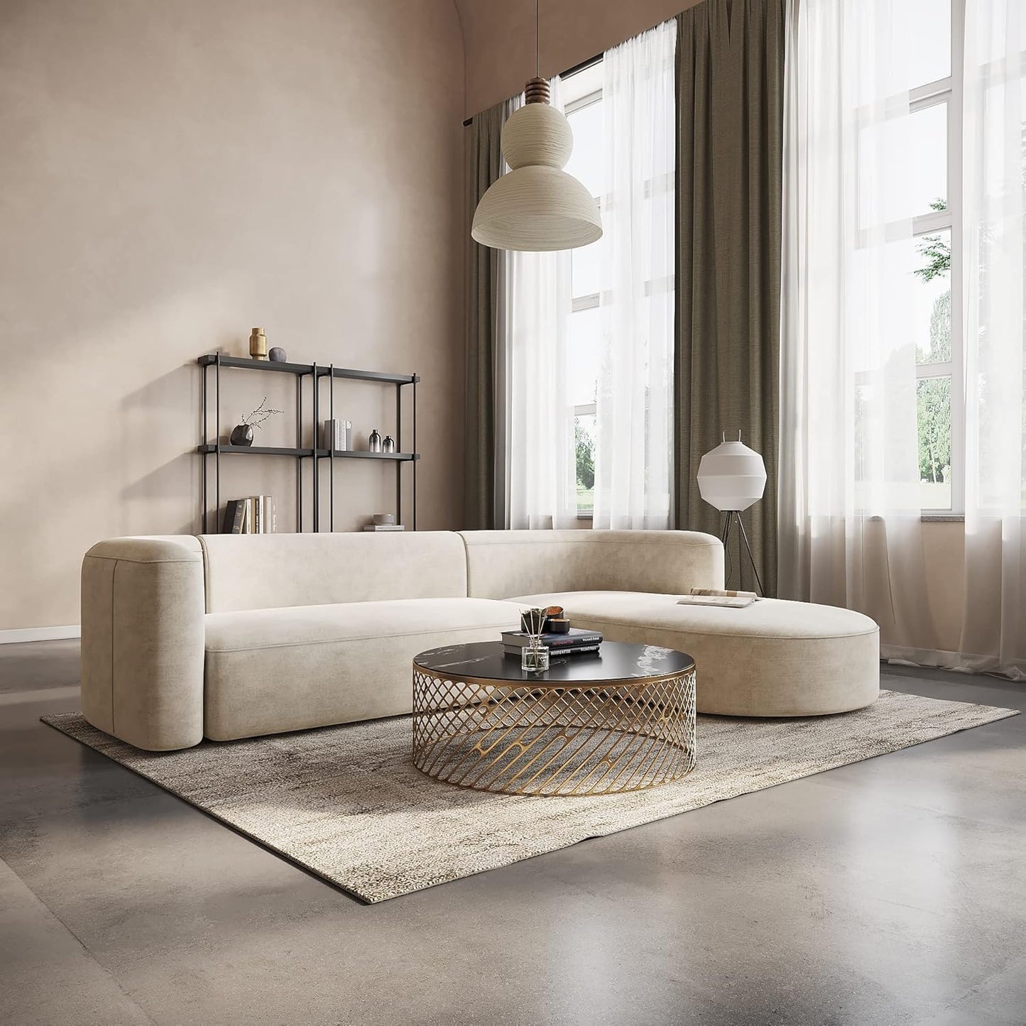 Berlin 4 Seater Corner Sofa for Living Room – Modern Premium Fabric L Shape Sofa Set