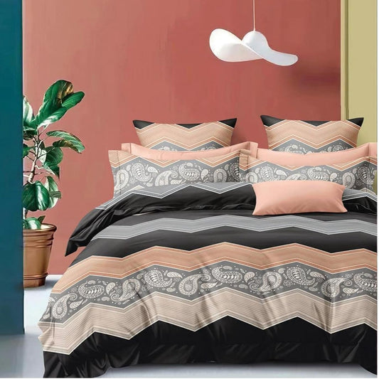 Chevron Elegance 210 TC Cotton Blend Flat King Bedsheet