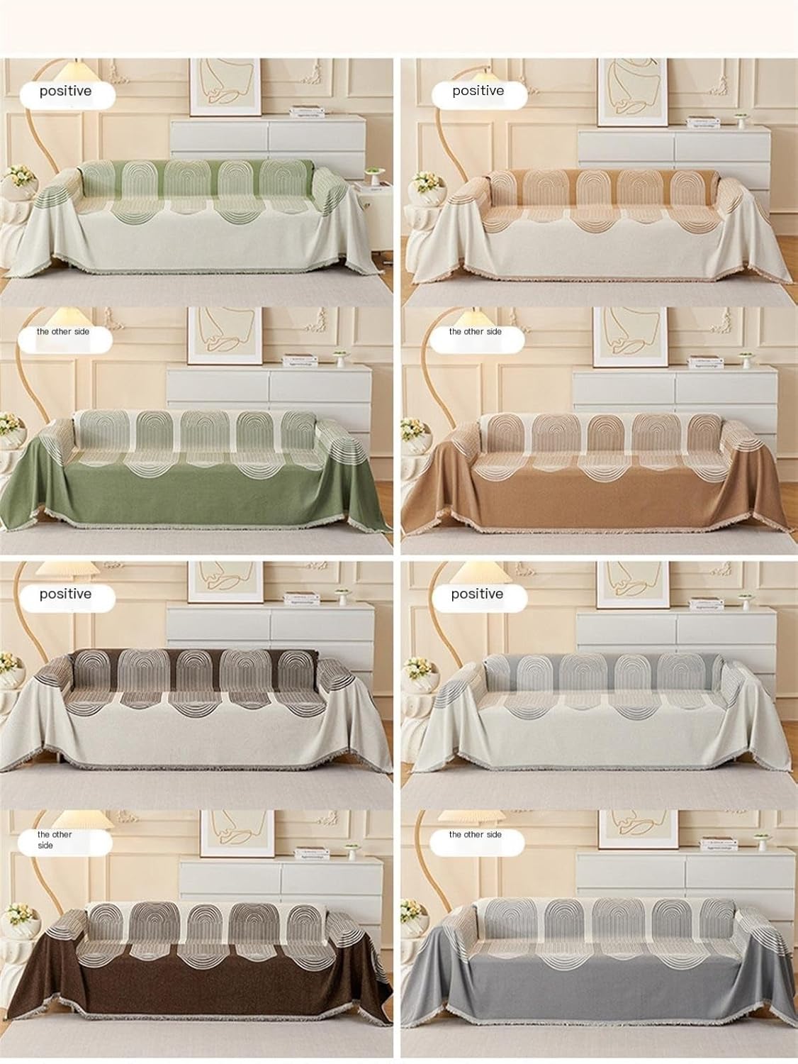 Premium Double Sided Chenille Sofa Covers - Grey Juniper