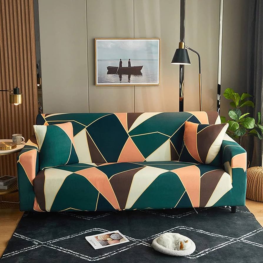 3+1+1 PEACH PRISM ELASTIC SOFA COVER 48 HOURS SALE