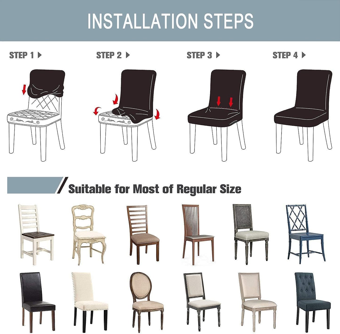 Grey Solid Chair Cover