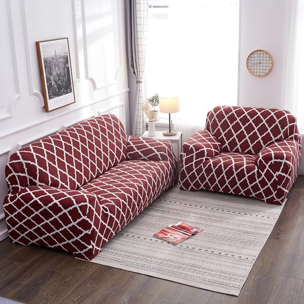 Maroon Diamond - Luxury Quality Strechable & Dust-proof Sofa Cover