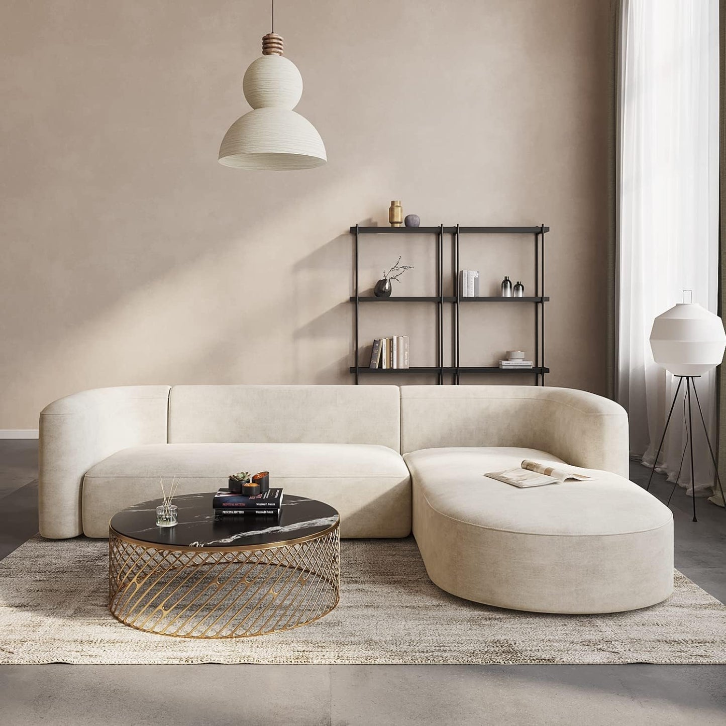 Berlin 4 Seater Corner Sofa for Living Room – Modern Premium Fabric L Shape Sofa Set