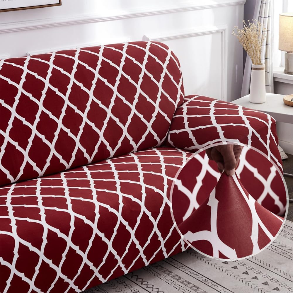 Maroon Diamond - Luxury Quality Strechable & Dust-proof Sofa Cover