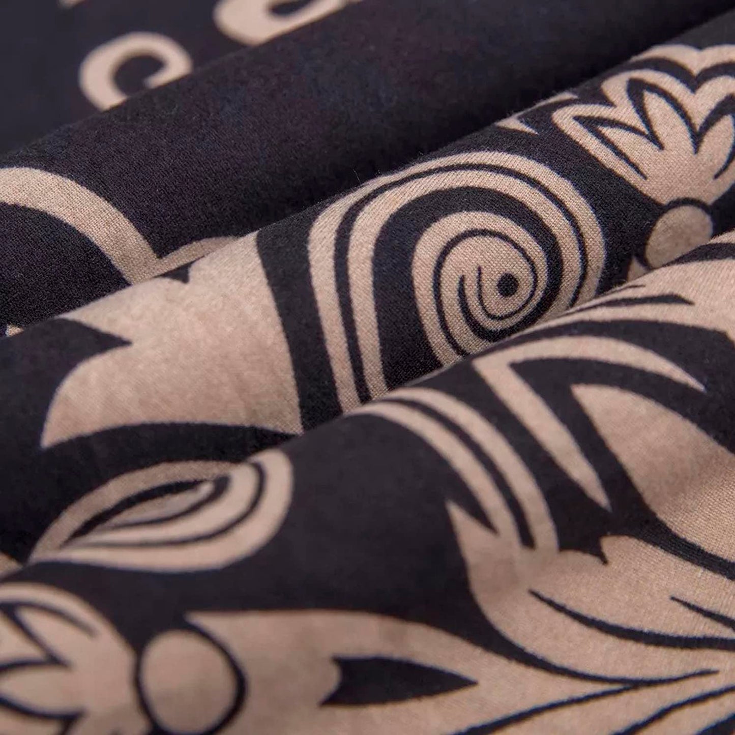 L Shape Sofa Cover - Black Brocade