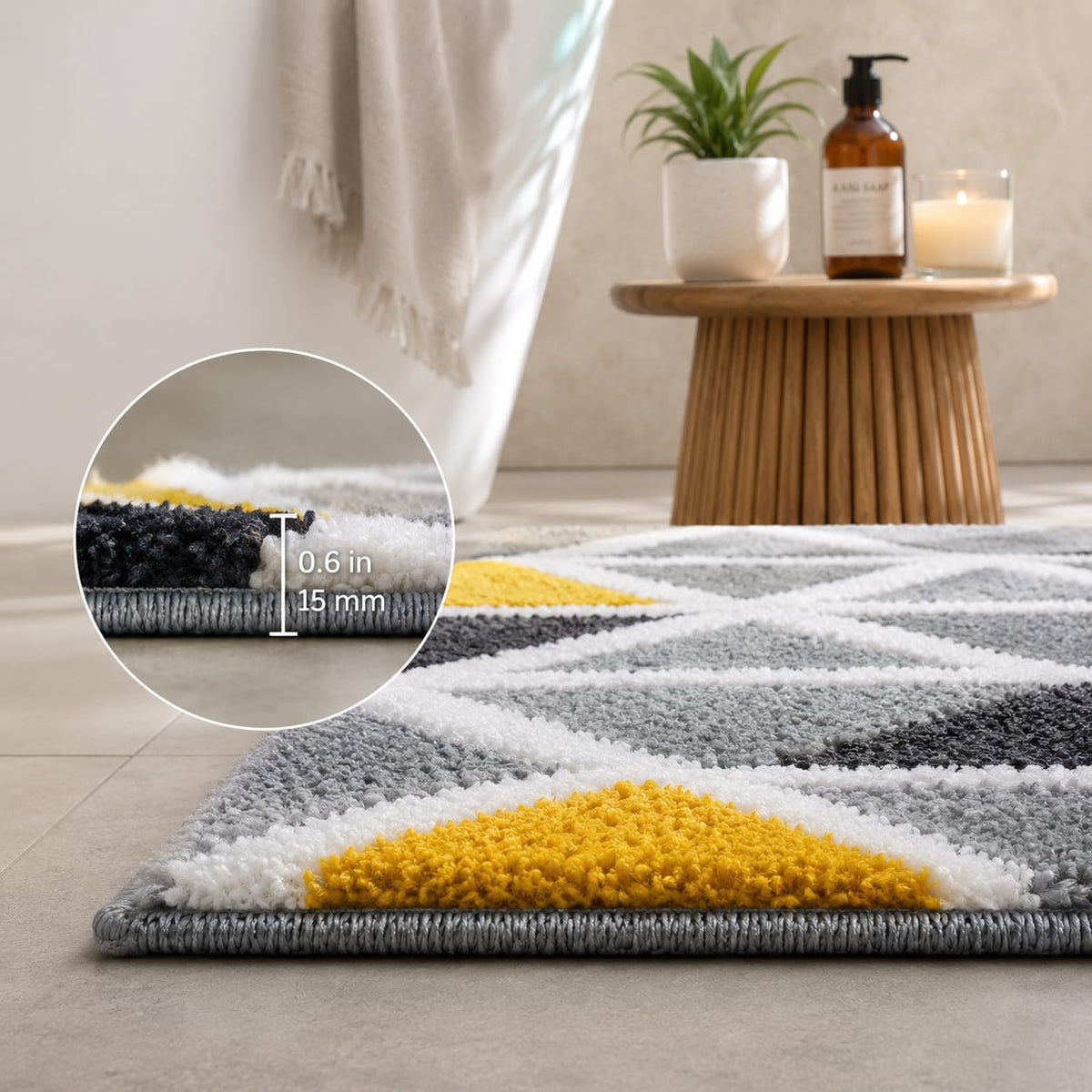 Mosaic Grey Runner Mat