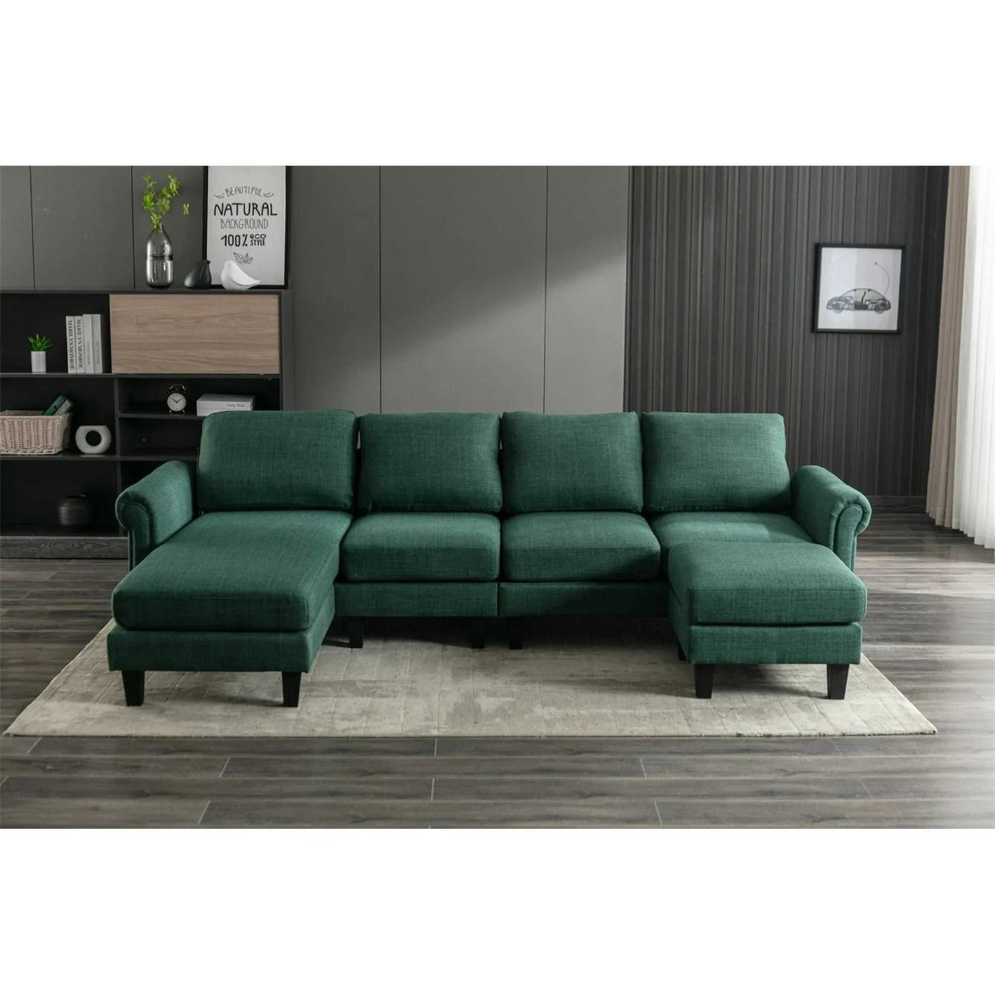 Moria 6 Seater L Shape Modular Fabric Sofa For Living Room