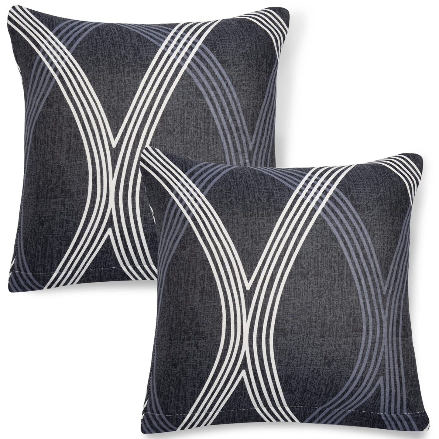 Stretchable Pack of 2 Cushion Cover 16x16, Shadow Grey