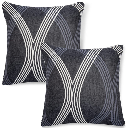 Stretchable Pack of 2 Cushion Cover 16x16, Shadow Grey