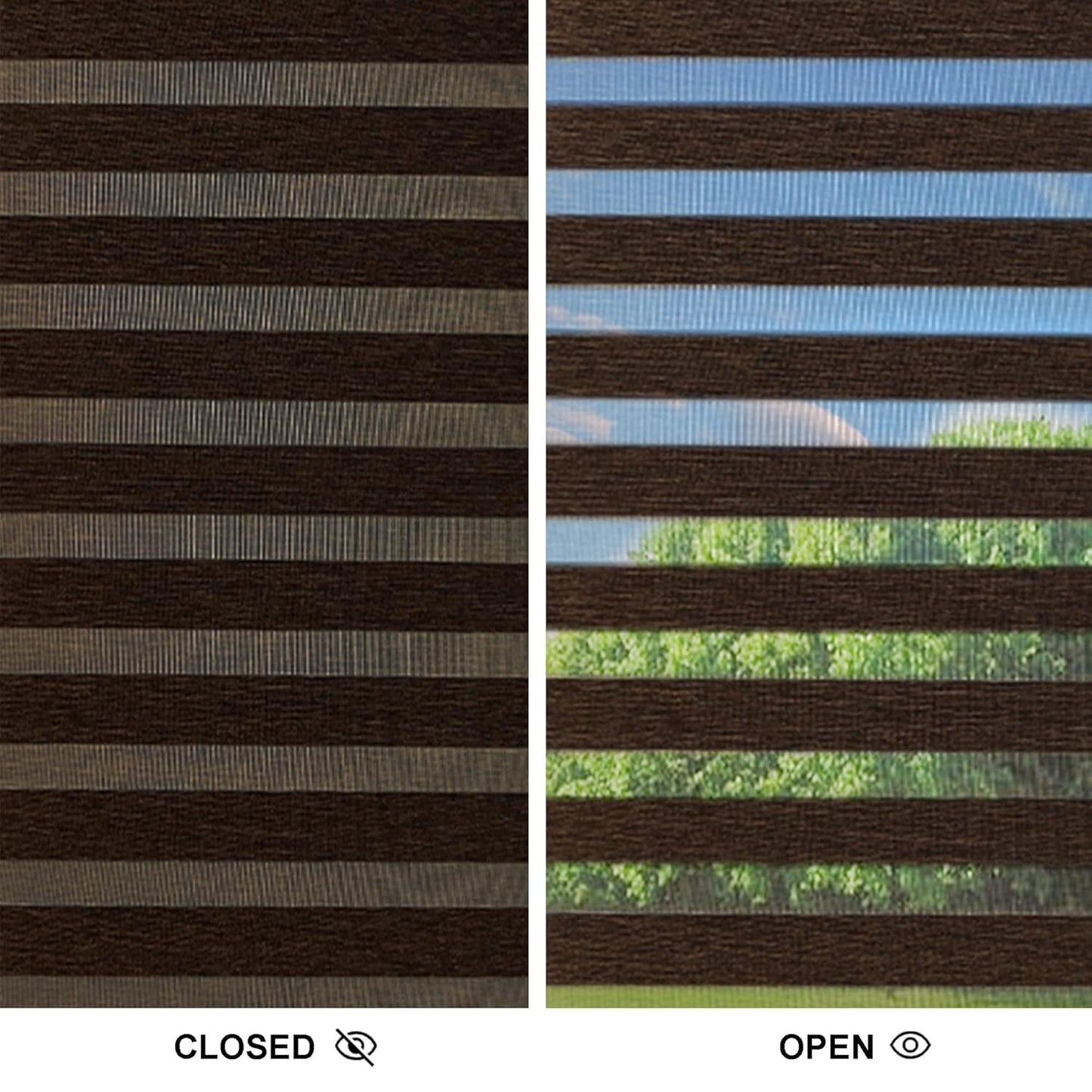 Premium Zebra Blinds Wooden Design Polyester Blend Semi/Complete Privacy Indoor Roller Blinds for Windows