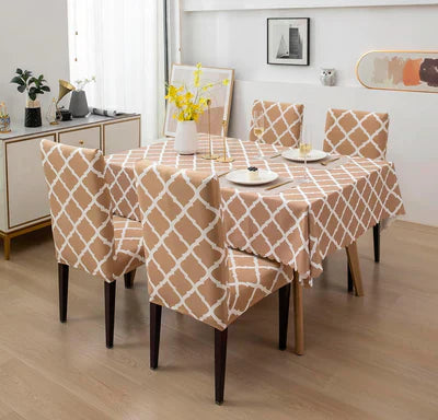 Cream Diamond Chair & Table Cover