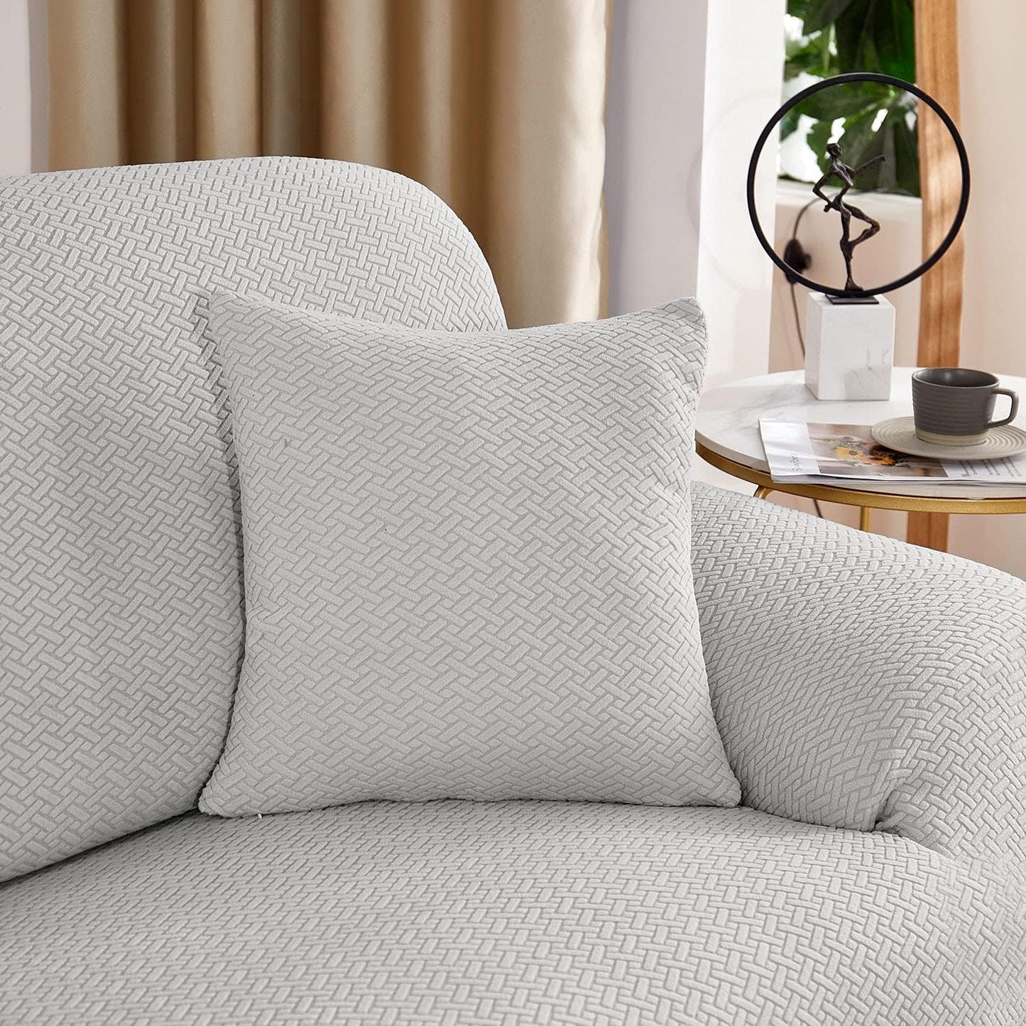 2026 Polar Fleece Sofa Cover : Grey