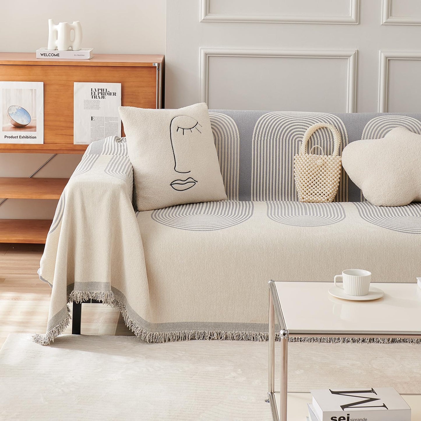 Premium Double Sided Chenille Sofa Covers - Grey Juniper