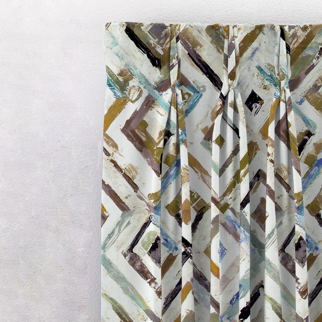 Elegant Geometric  Print Room Darkening Curtain - Set of 2 - DS87A