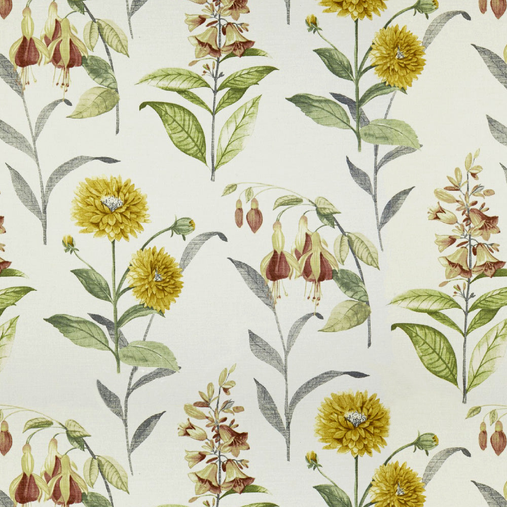 Sunny Delight Floral Mustard Yellow Heavy Satin Room Darkening Curtains Set Of 2 - (DS90A)