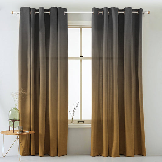 Digital Boho Printed Twill Textured Room Darkening Curtains Set Of 2 - DSBH02