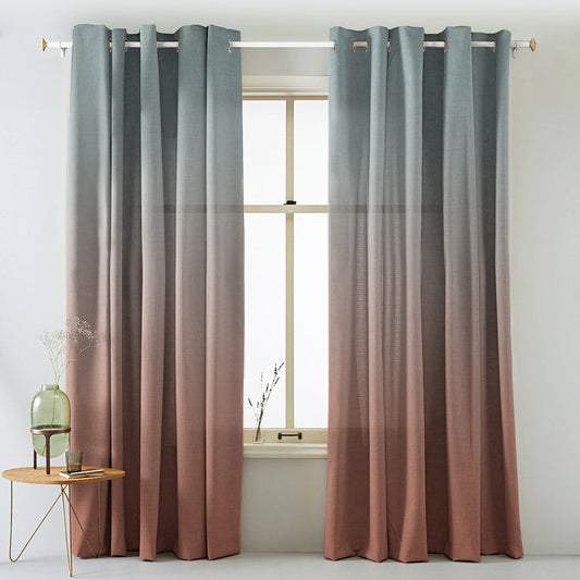 Digital Boho Printed Twill Textured Room Darkening Curtains Set Of 2 - DSBH05
