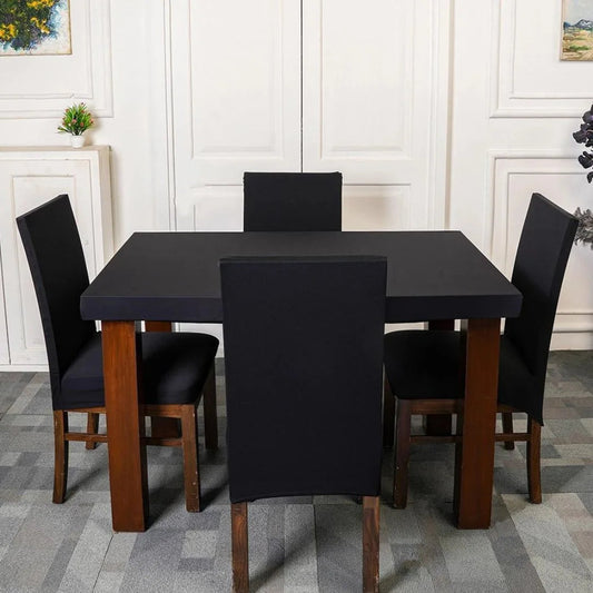 Black Chair Table Covers - Dustproof, Stain-Free, Machine Washable & Water Resistant