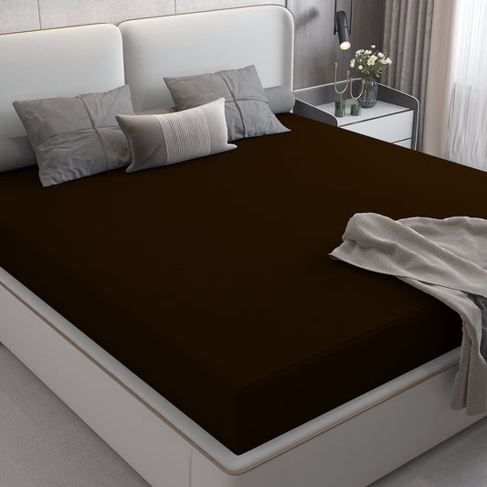 Waterproof Mattress Protector with 360 Degree Elastic Strap, Cotts Wonder Lycra (Coffee, Available in 16 Sizes)