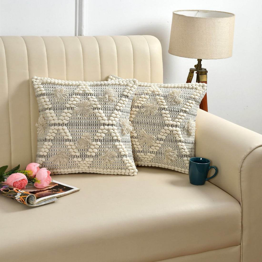 Bohemian Decor Hand Crafted Throw Cushion Covers 16”x 16”