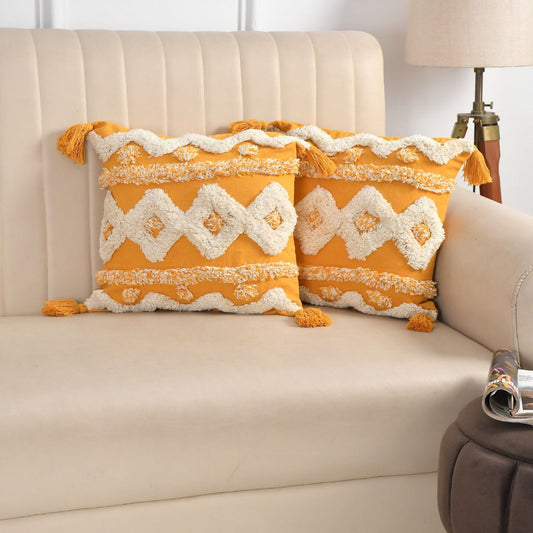 Bohemian Decor Hand Crafted Throw Cushion Covers 16”x 16”