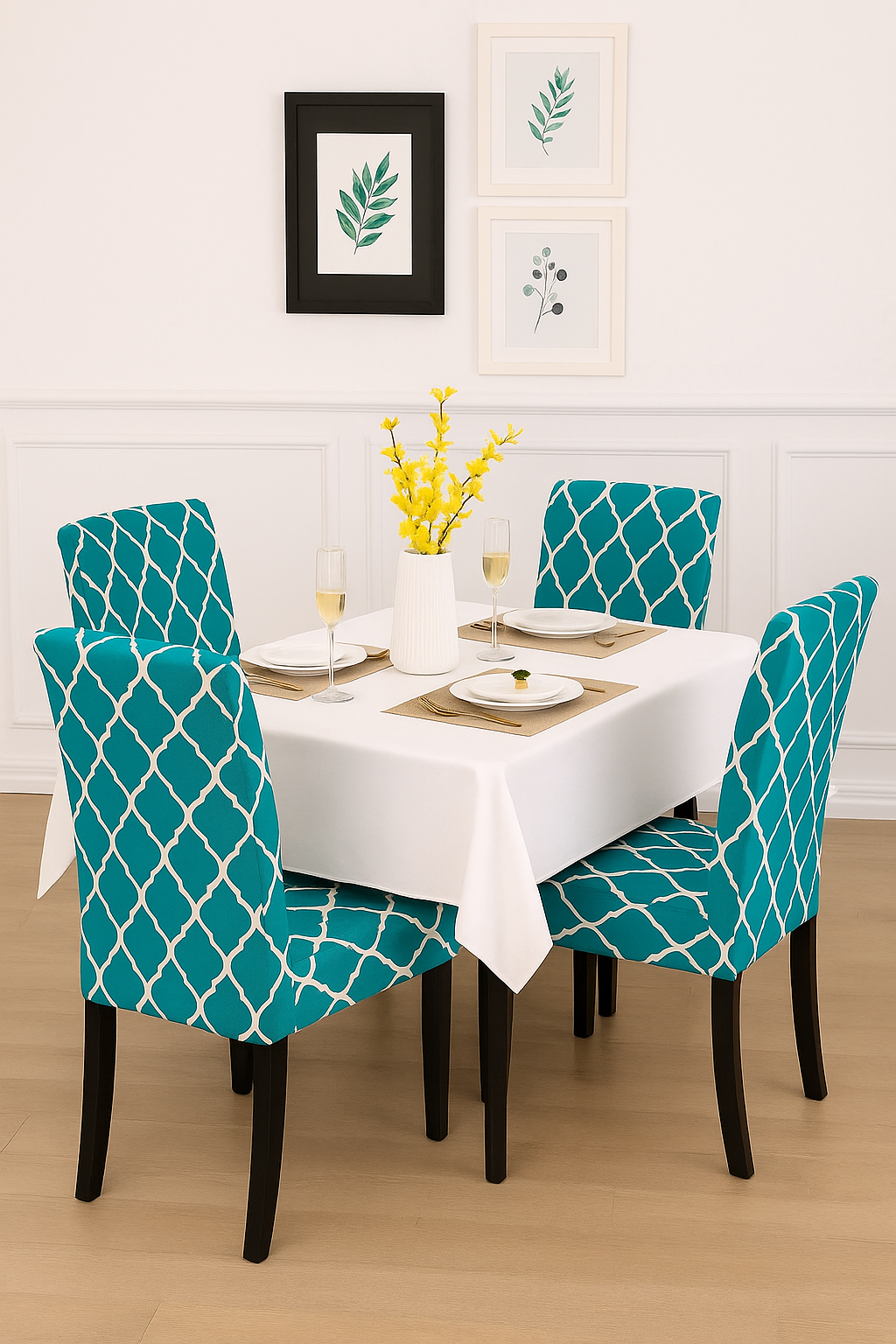 Grey Shape Chair Table Covers - Dustproof, Stain-Free, Machine Washable & Water Resistant