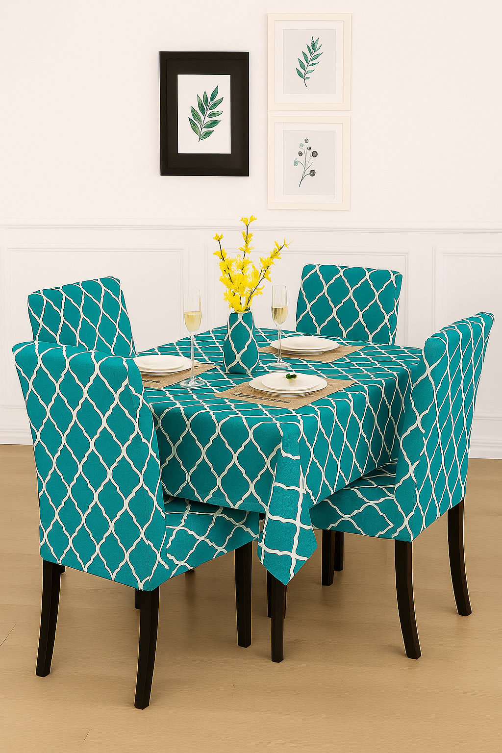 Grey Shape Chair Table Covers - Dustproof, Stain-Free, Machine Washable & Water Resistant