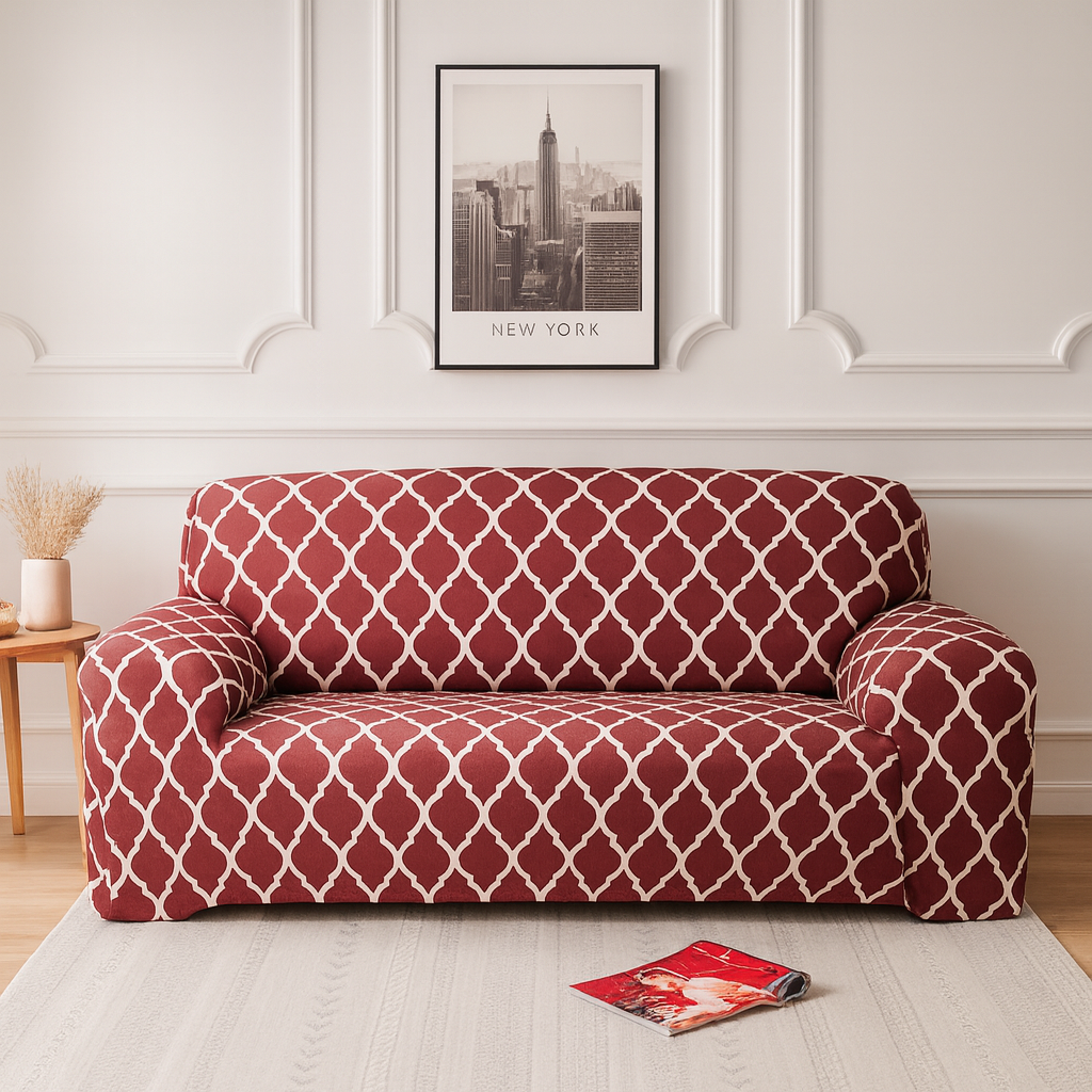 Maroon Diamond - Luxury Quality Strechable & Dust-proof Sofa Cover