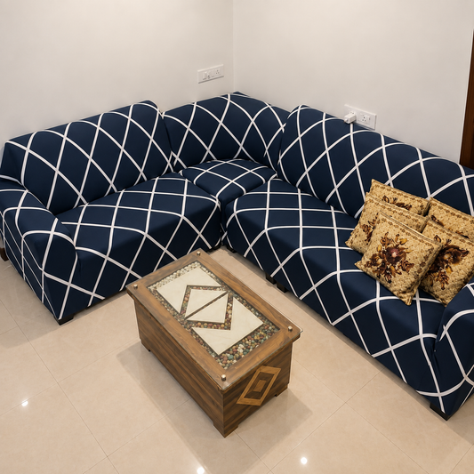 L SHAPE SUPER FURNISHING CORNER SOFA COVER SET