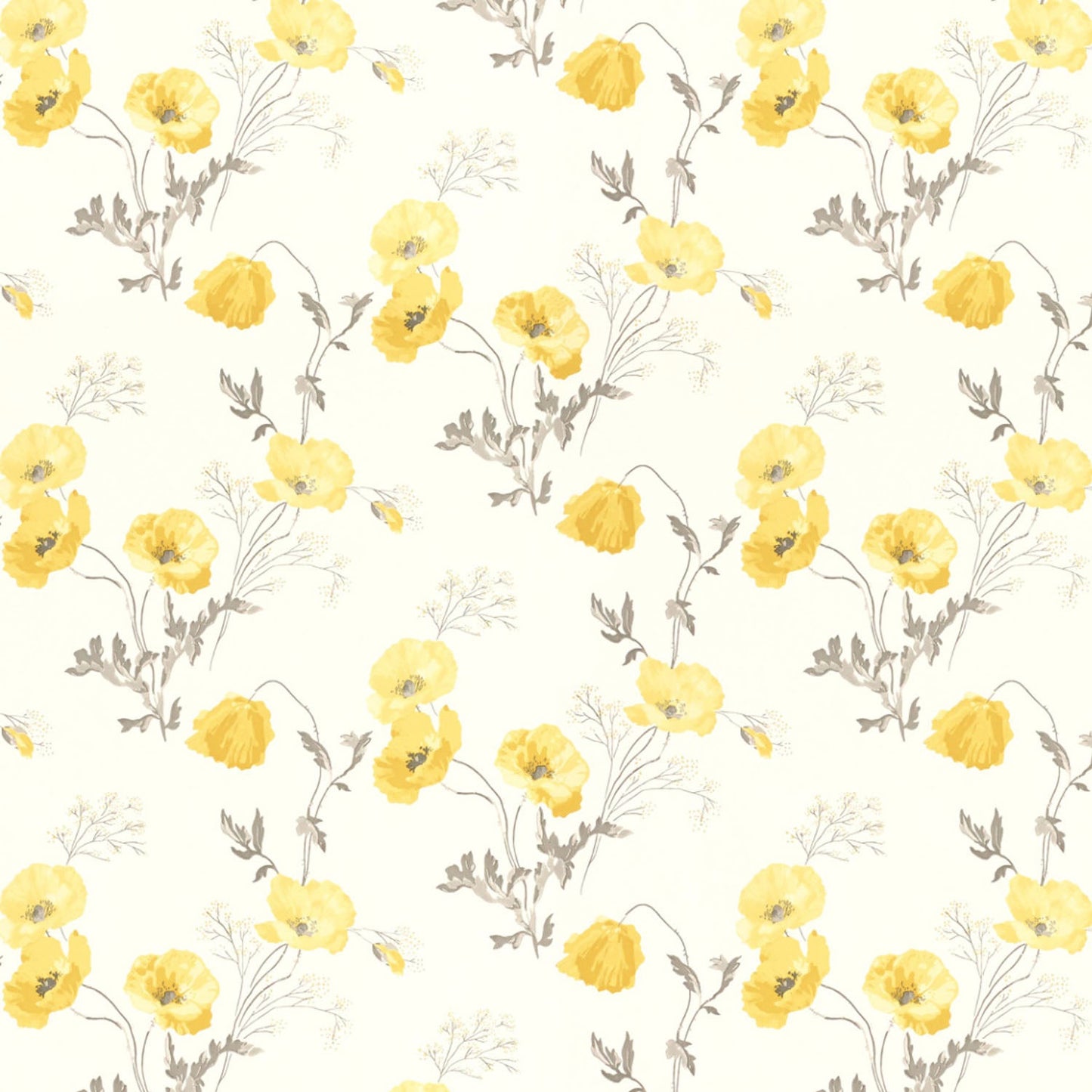 Elegant Floral & Ombre Print Combination Room Darkening Curtains - Set Of 4 Door Curtain (133ALINES3) - Yellow & Cream