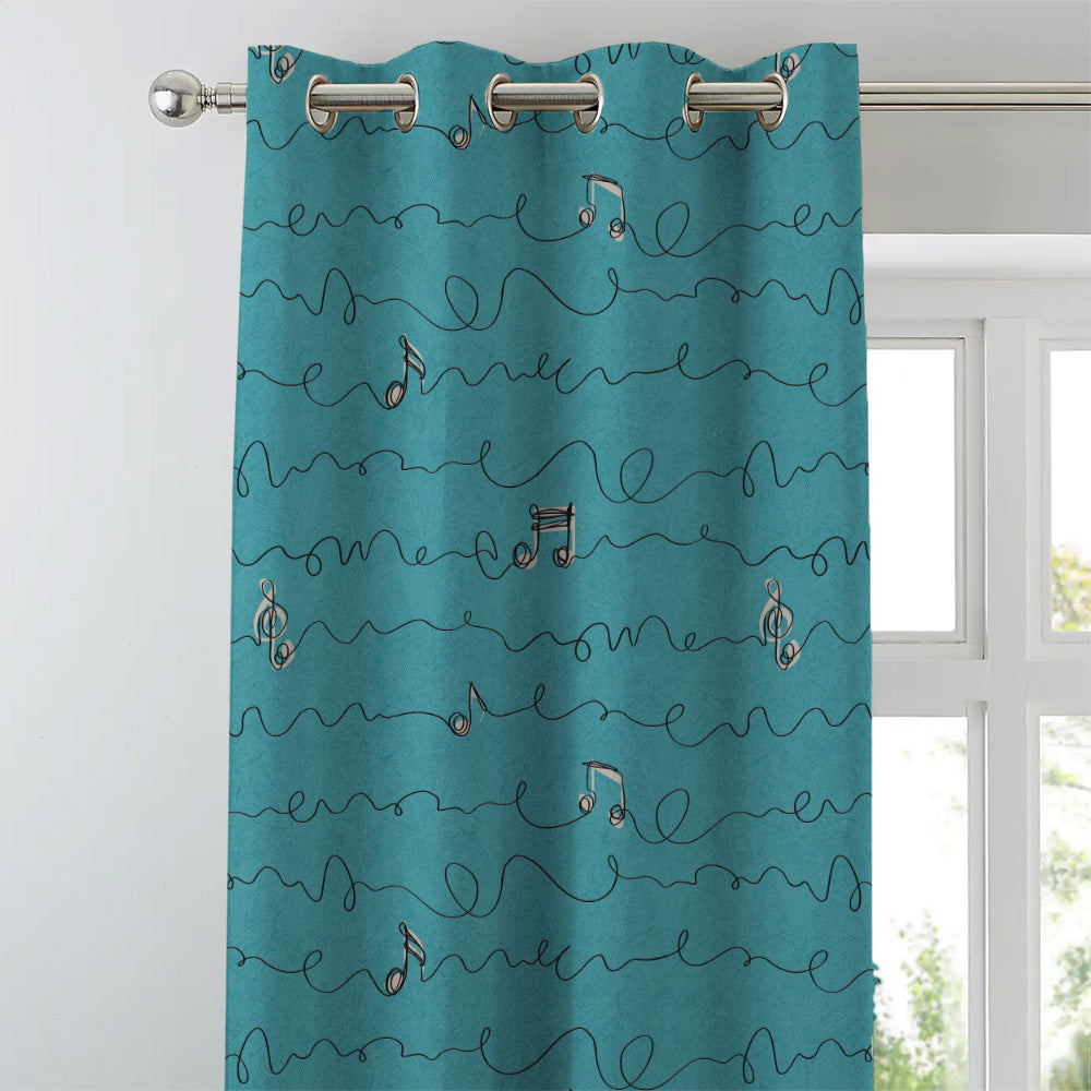 Elegant Abstract Print Matt Finish  Room Darkening Curtain Set of 2 -  MTDS472A