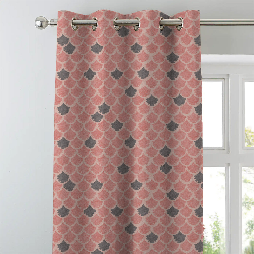 Elegant Geometric Print Matt Finish  Room Darkening Set Of 1pc (MTDS497B)