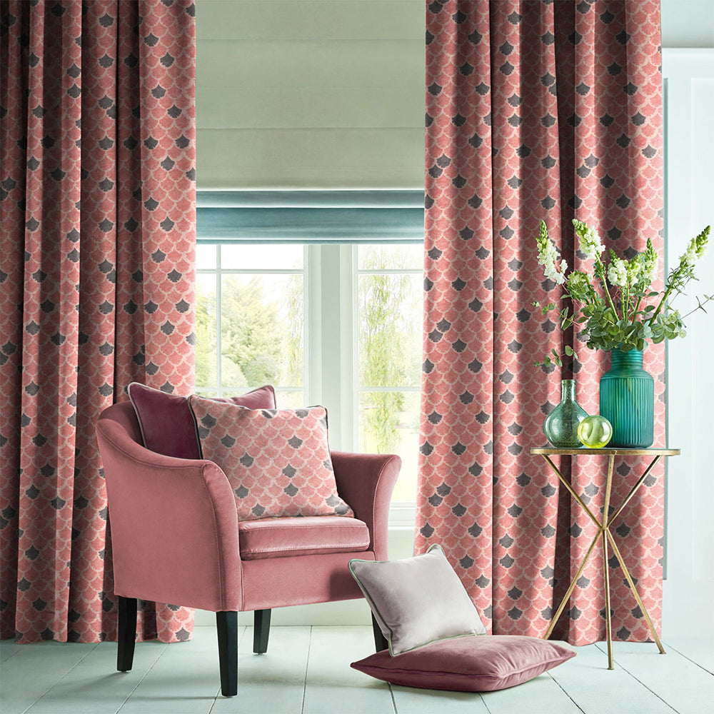 Elegant Geometric Print Matt Finish  Room Darkening Set Of 1pc (MTDS497B)