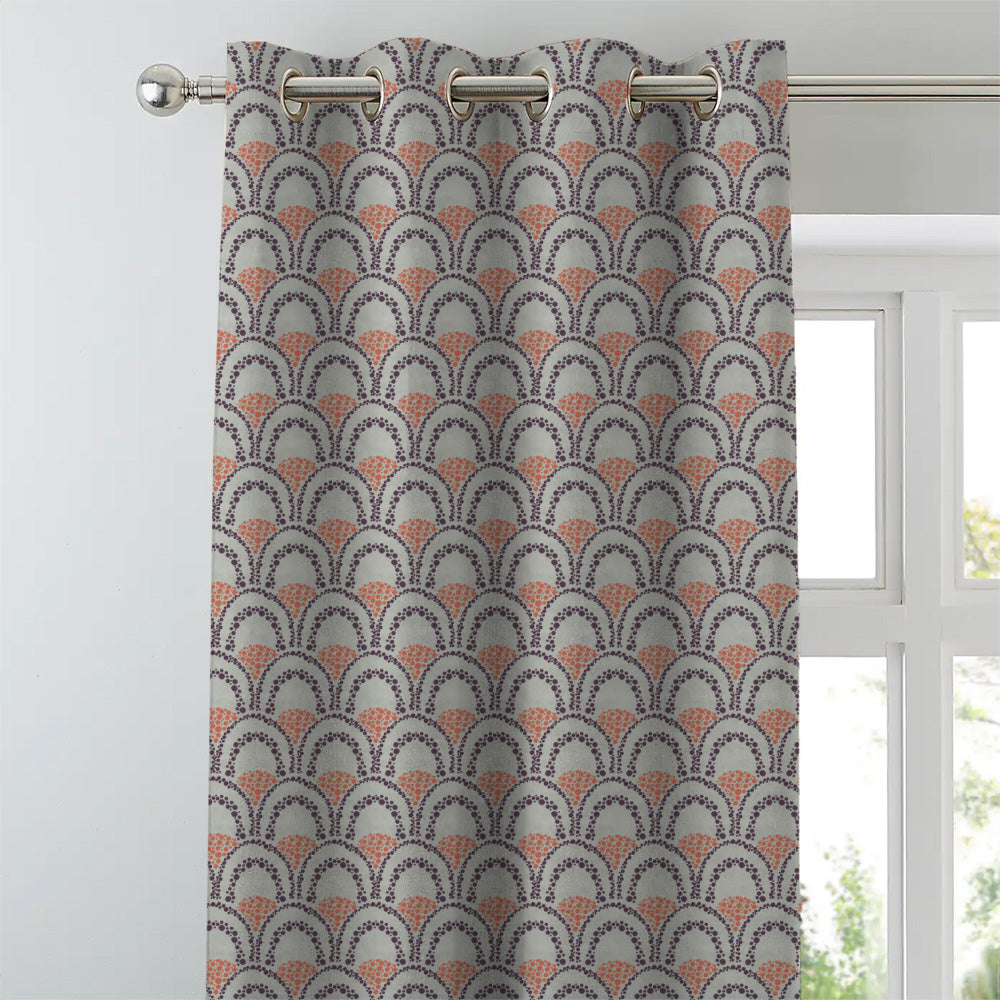 Elegant Abstract Print Matt Finish  Room Darkening Curtain Set of 2 -  MTDS499C