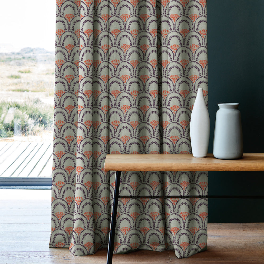 Elegant Abstract Print Matt Finish  Room Darkening Curtain Set of 2 -  MTDS499C