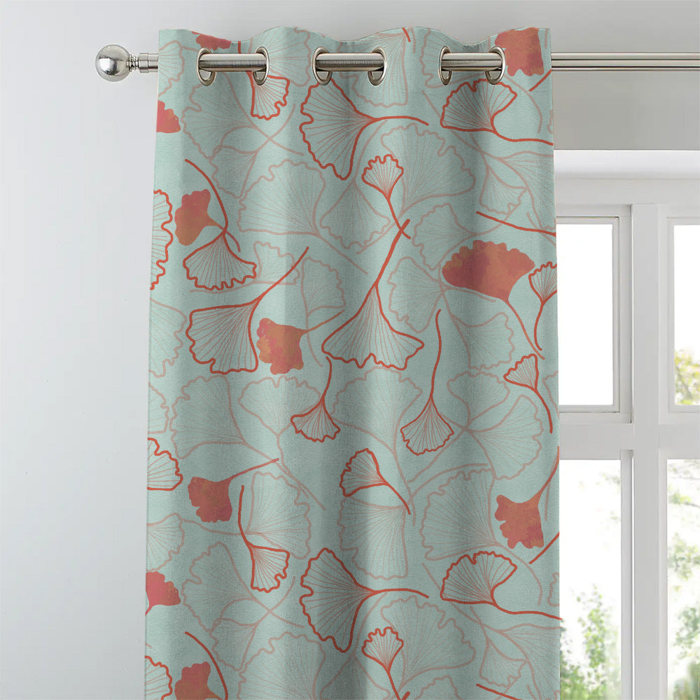 Elegant Floral Print Matt Finish  Room Darkening Curtain Set of 2 -  MTDS501A