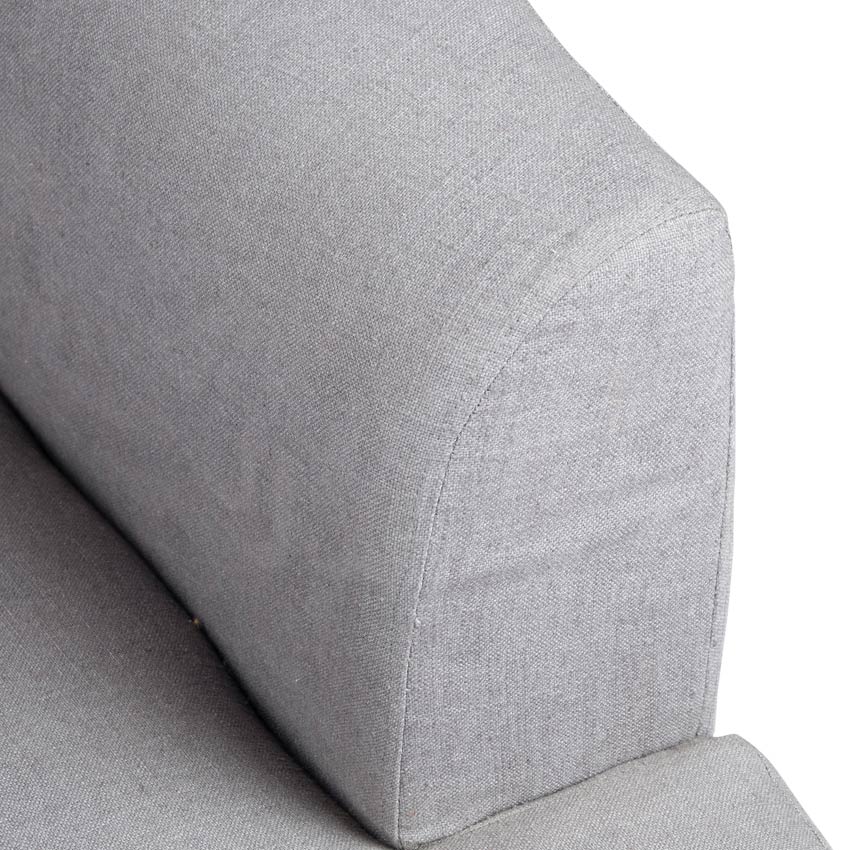 Samuel Solid Wood 1 Seater Sofa In Grey & Brown
