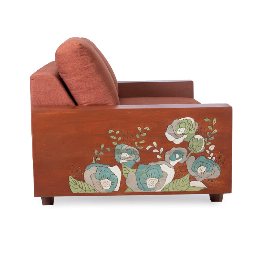 Noah Large 2 Seater Sofa with Wooden Handrest