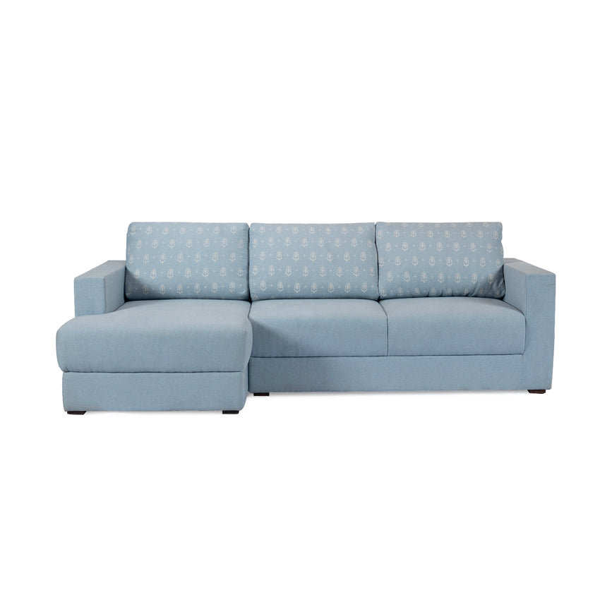 Claire Upholstered Sofa With Chaise Sectional - Linen Fabric