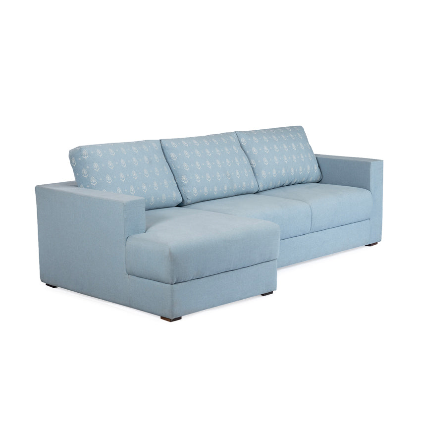 Claire Upholstered Sofa With Chaise Sectional - Linen Fabric