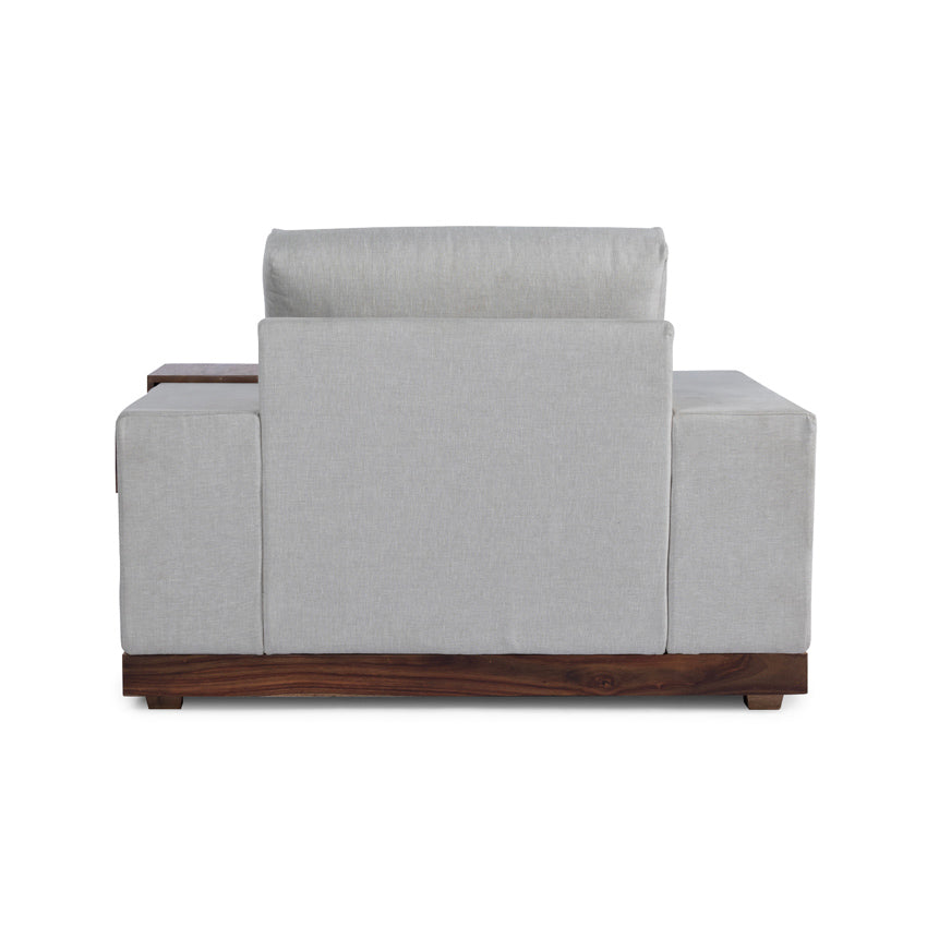 Valentina 1 Seater Sofa With Sheesham Wood Base & Linen Fabric