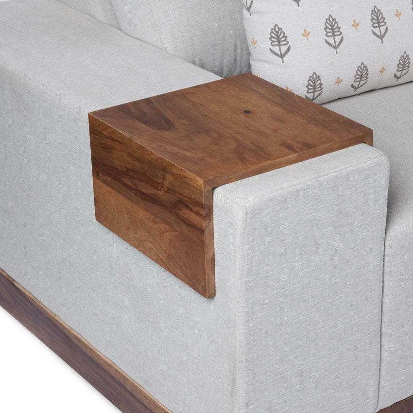 Valentina 2 Seater Sofa With Sheesham Wood Base & Linen Fabric