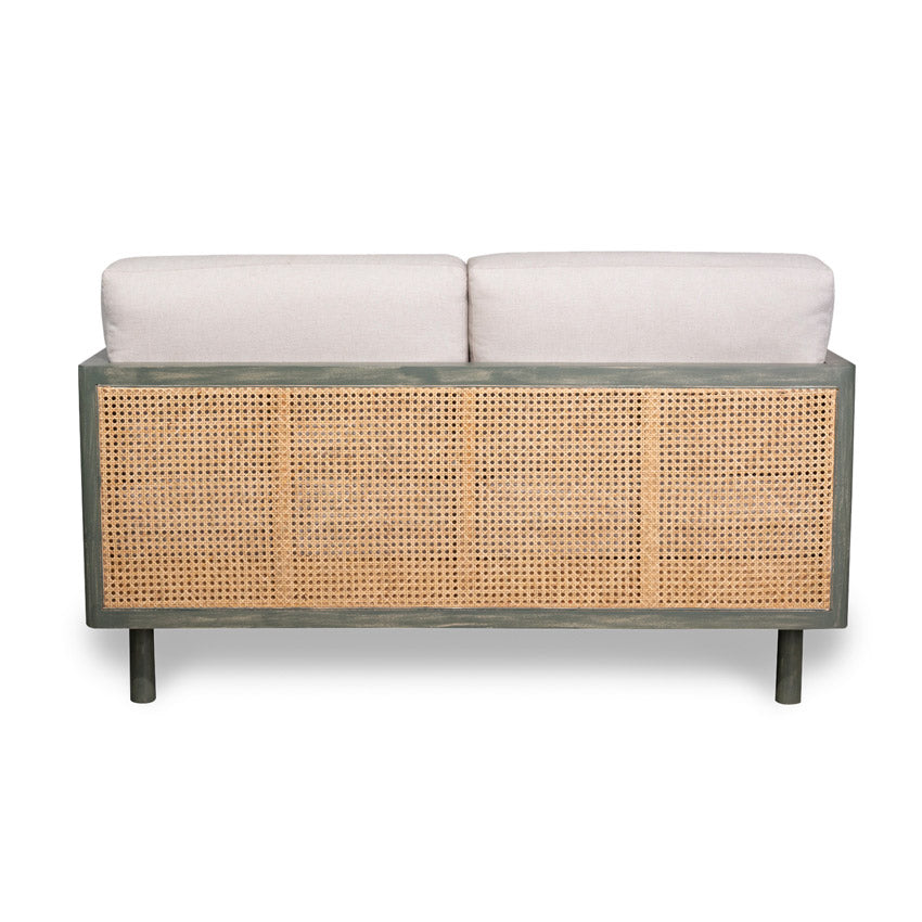 Ethan Solid Wood 2 Seater Sofa with Rattan Cane Work