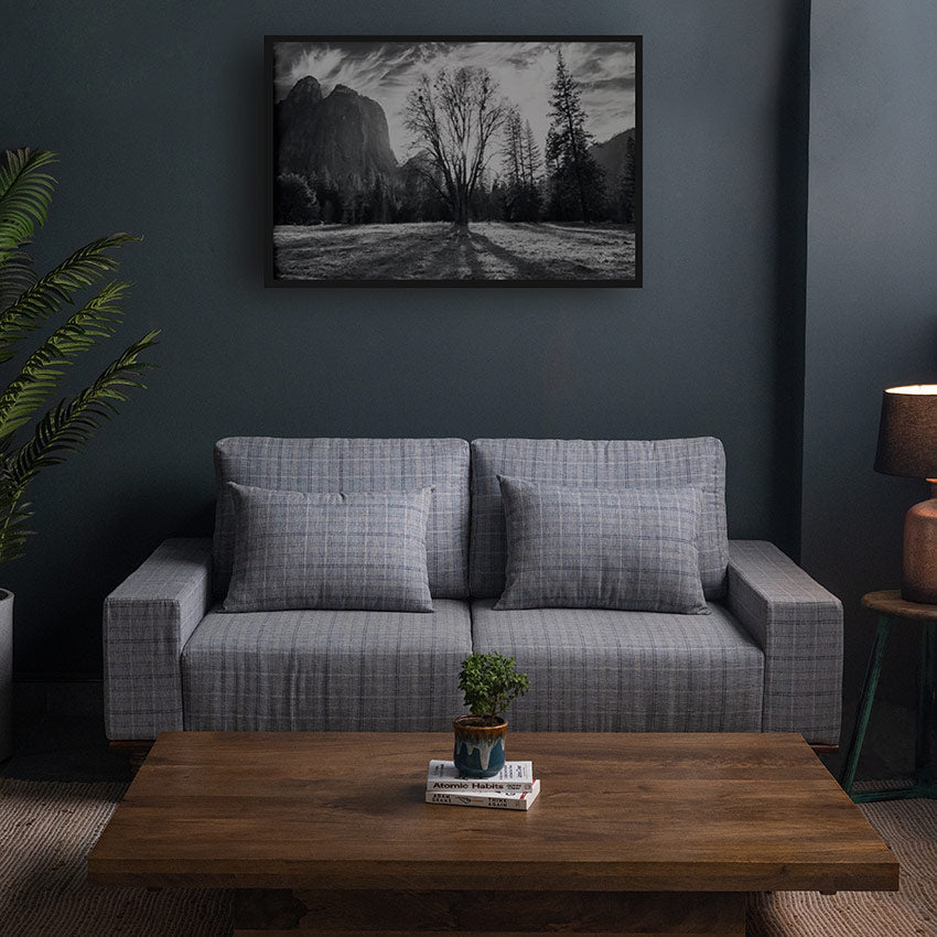 Sergio Large 2 Seater Sofa with Wooden Base