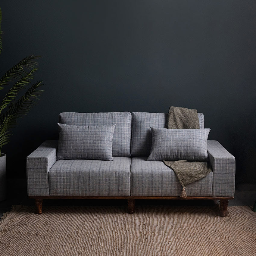 Sergio Large 2 Seater Sofa with Wooden Base